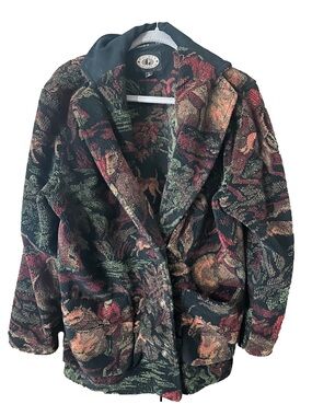 Vintage County Clothing Co. Tapestry Floral Jacket Multicolor Hunt Horse Rider M